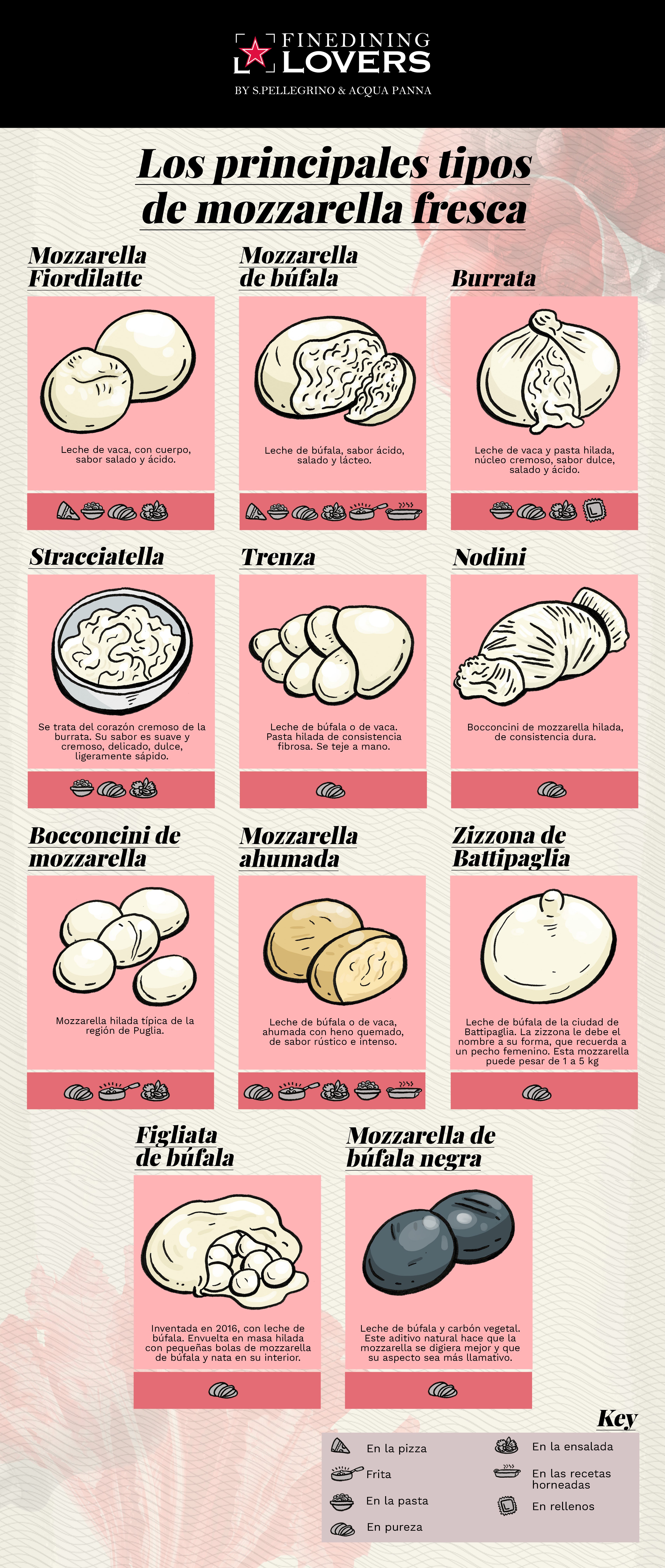 tipos de mozzarella