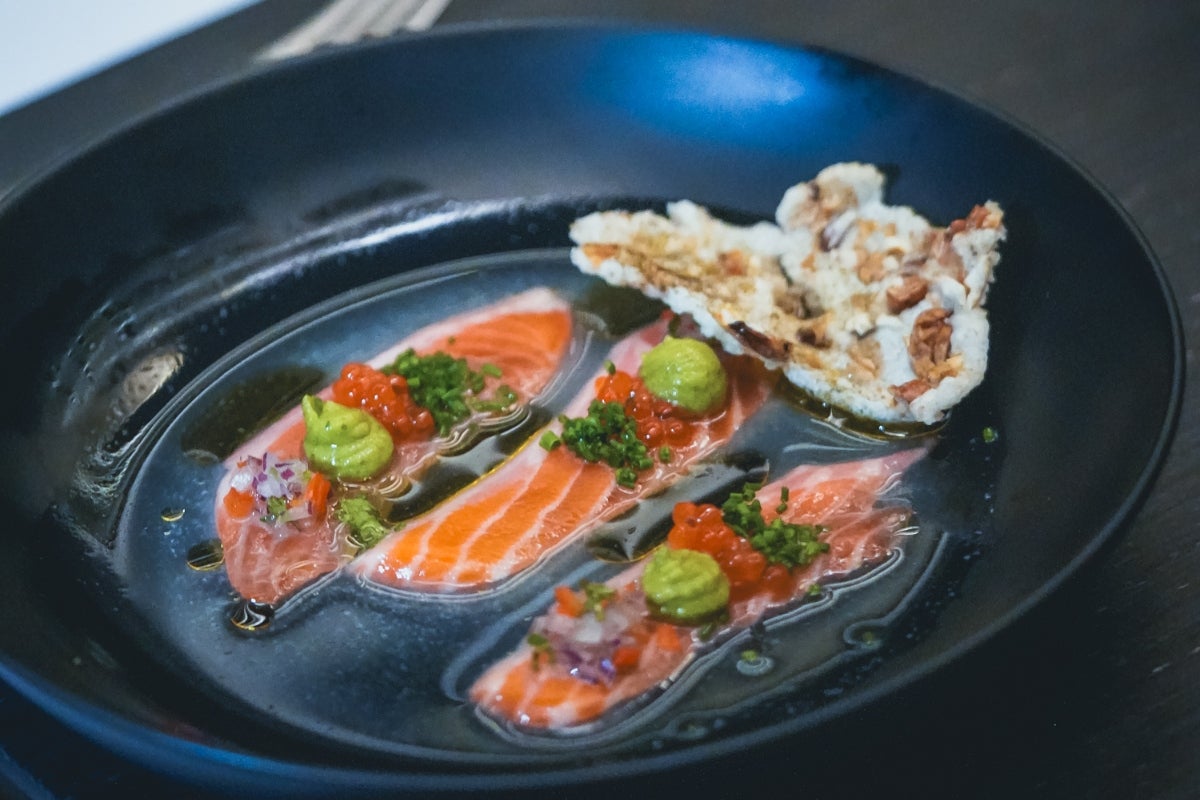 Trout and ajo amarillo