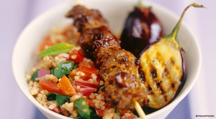 Trigo bulgur y kebab