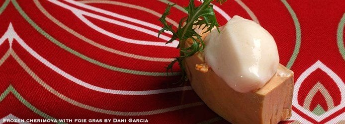 Chirimoya helada con foie gras de Dani Garcia