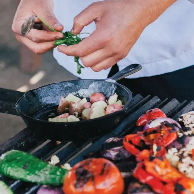 Verduras cocinadas en la parrilla