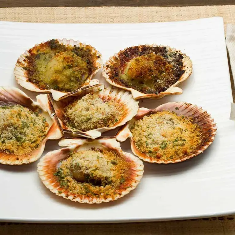 Vieiras con pan rallado y ajo - Fine Dining Lovers