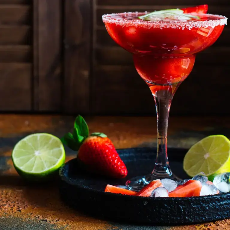 cócteles-con-ron-daiquiri-de-fresa