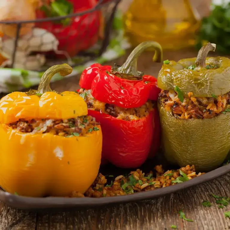 platos vegetarianos fáciles Pimientos rellenos