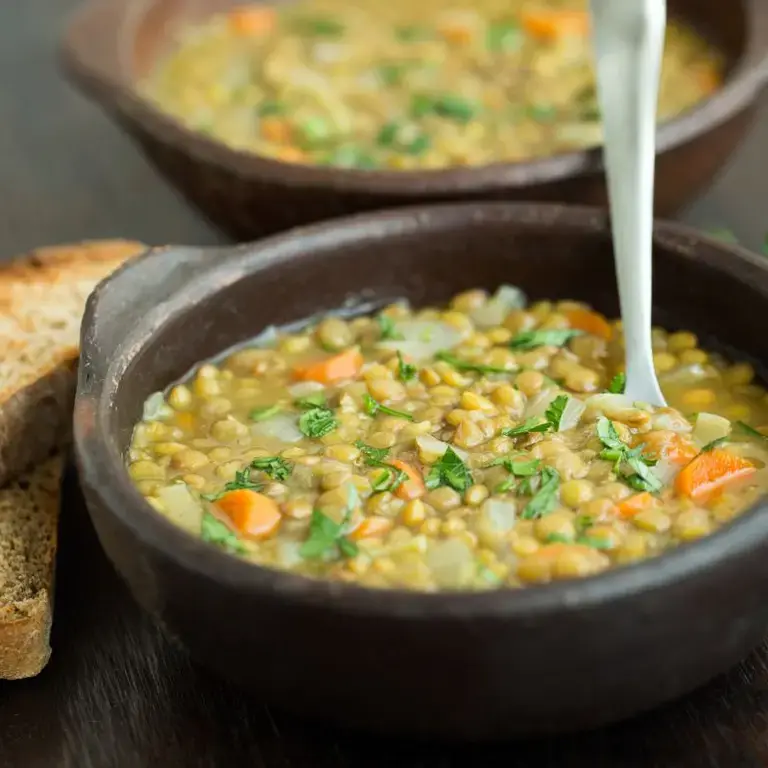 platos vegetarianos fáciles Sopa de lentejas