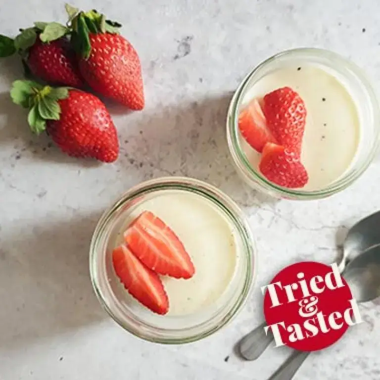 Panna cotta con fresas