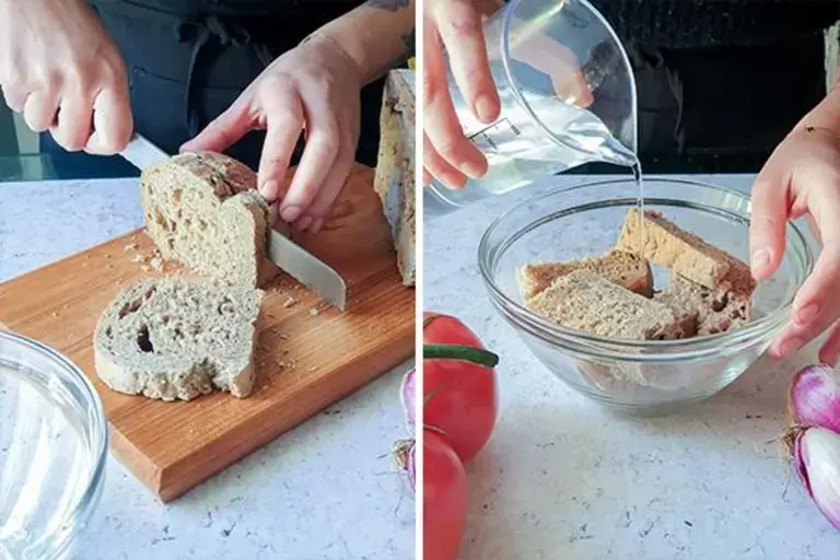 panzanella cortar pan